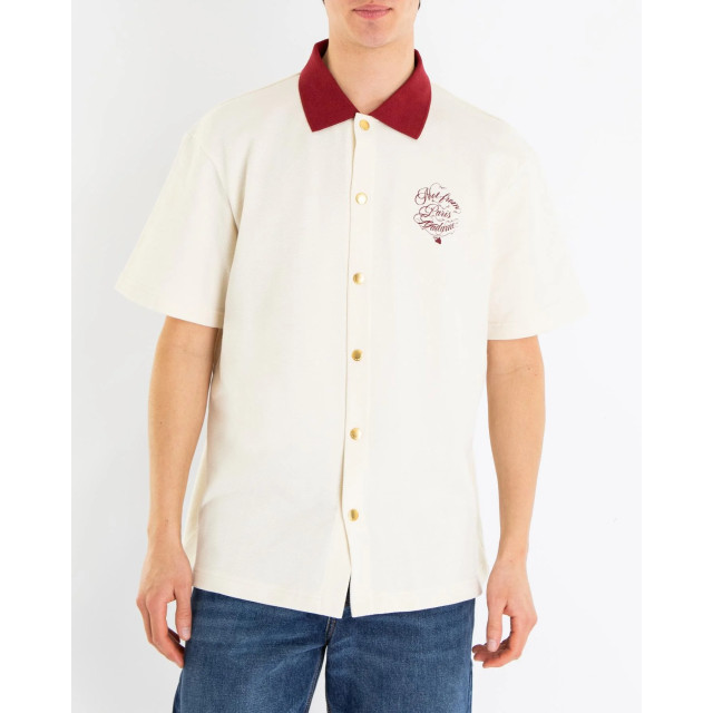 Drole De Monsieur Heren la chemise slogan vignes F-SH196-CO140-Cream large