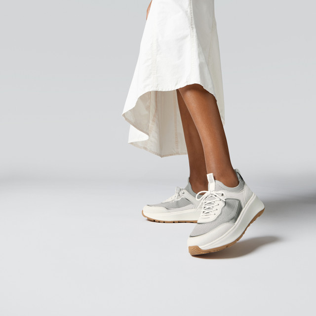 FitFlop F-mode suede/knit flatform slip-on laced sneakers IV1 large