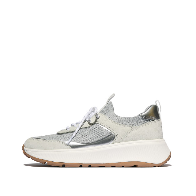 FitFlop F-mode suede/knit flatform slip-on laced sneakers IV1 large