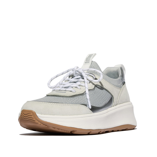 FitFlop F-mode suede/knit flatform slip-on laced sneakers IV1 large