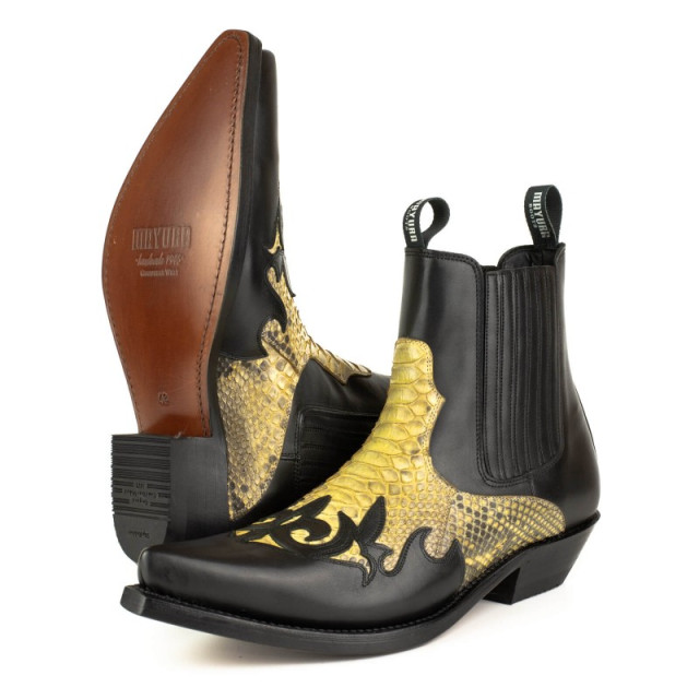 Mayura Boots Cowboy laarzen rock-2500-box negro/piton camel ROCK-2500-VACUNO / PYTHON AZUL large