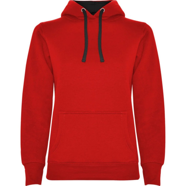 Roly Dames urban hooded polycotton sweatshirt UTLT5822_redblack large