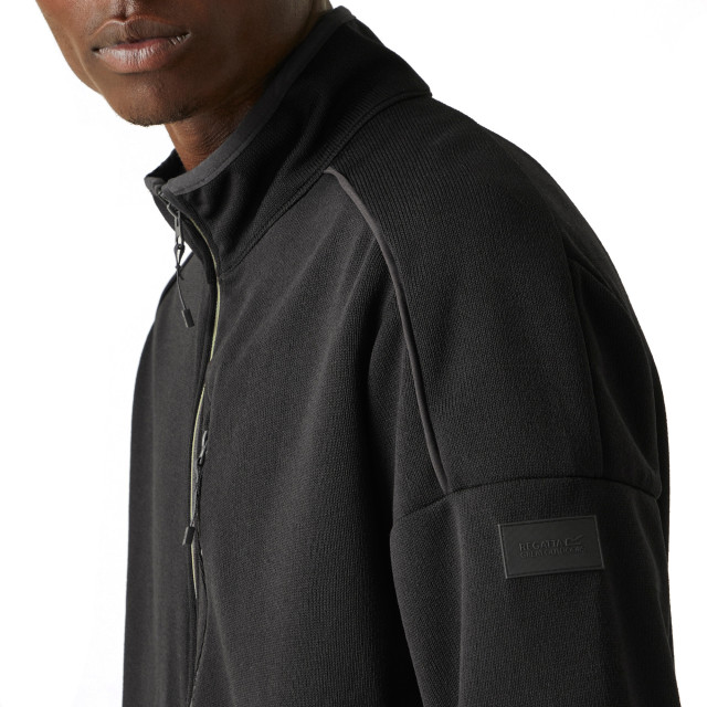 Regatta Heren kassam marl full zip fleecejack UTRG10217_blackagavegreenmarl large