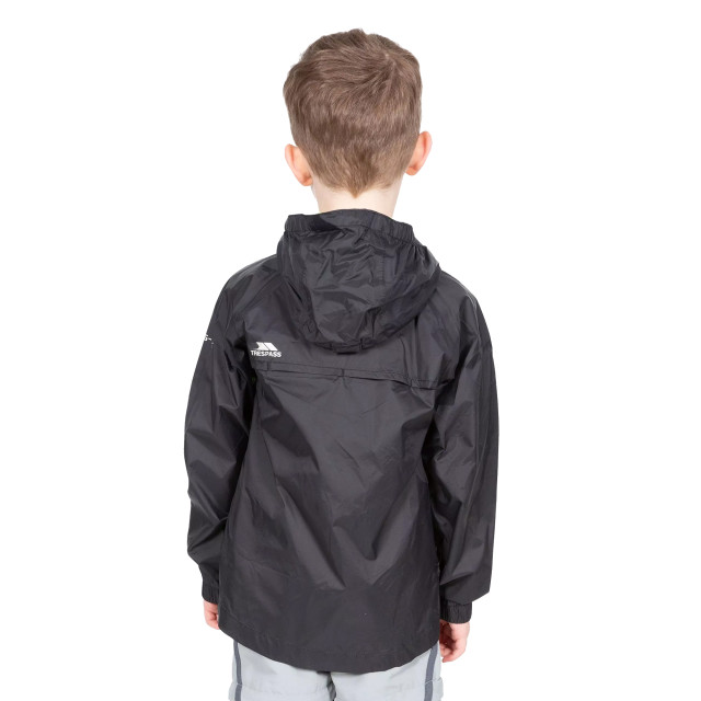 Trespass Kinderen/kinderen qikpac waterdichte packaway jacket UTTP463_black large