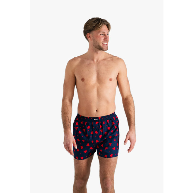 Happy Shorts Wijde boxershort heren met grote rode hartjes HS-1192 large