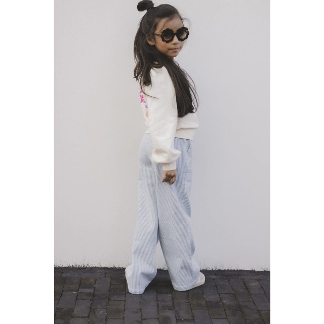 Looxs Revolution Striped denim wide leg bleach blue voor meisjes in de kleur 2511-7601-914 large