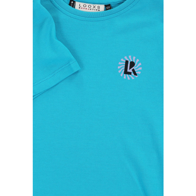 Looxs Revolution T-shirt aqua blue katoen/modal voor meisjes in de kleur 2511-5431-124 large
