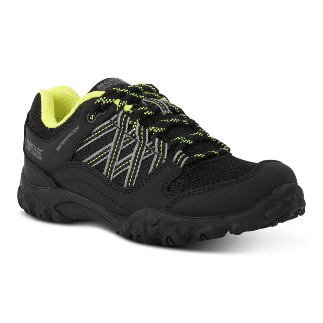 Regatta Edgepoint waterdichte wandelschoenen voor kinderen/kinderen UTRG7403_blacklimepunch large