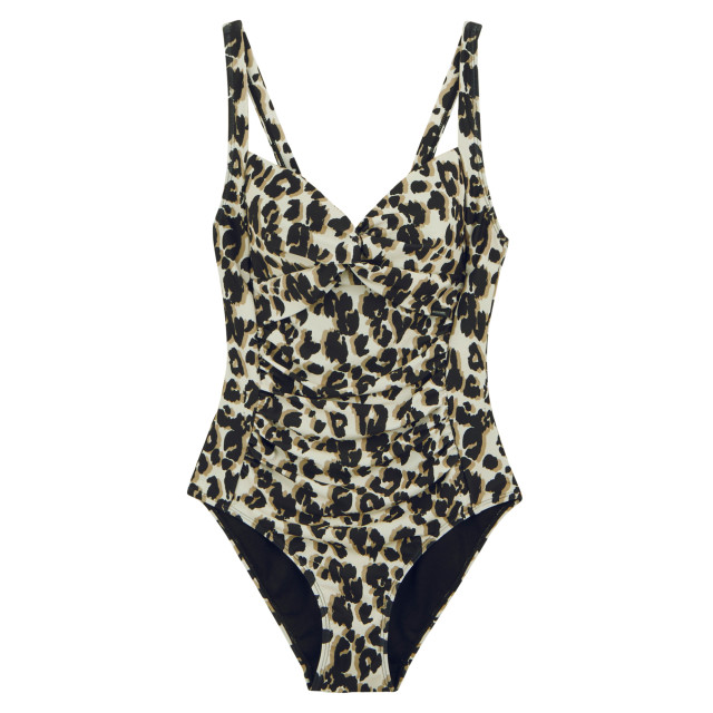 Regatta Dames sakari luipaardprint zwempak met buikcontrole UTRG11328_natural large