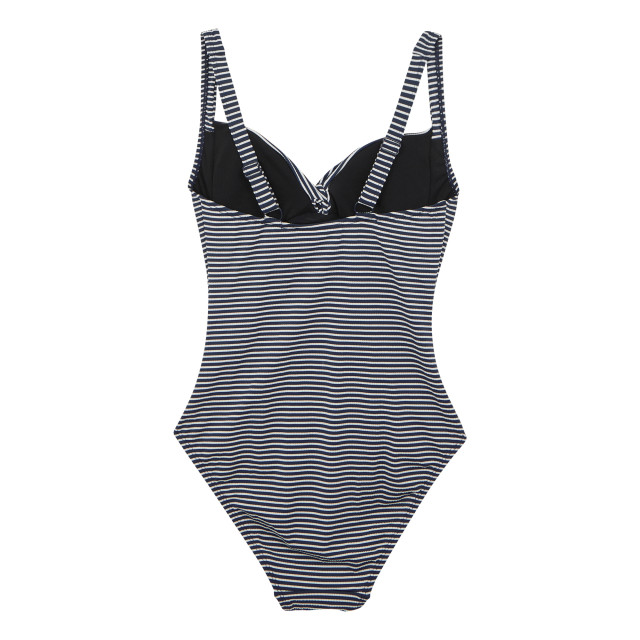 Regatta Dames stripe seersucker tummy control one piece zwempak UTRG11267_navywhite large