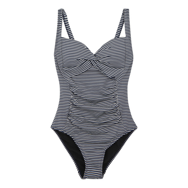 Regatta Dames stripe seersucker tummy control one piece zwempak UTRG11267_navywhite large