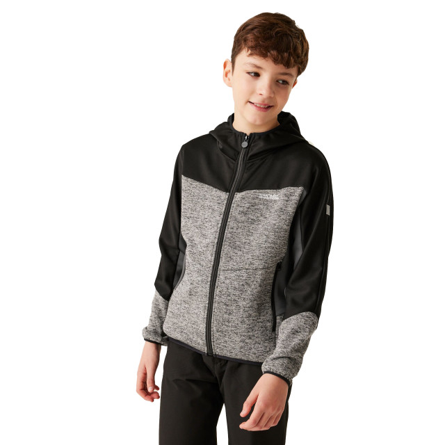 Regatta Kinder/kinder dissolver ix marl full zip fleecejack UTRG11296_mineralgreyblack large