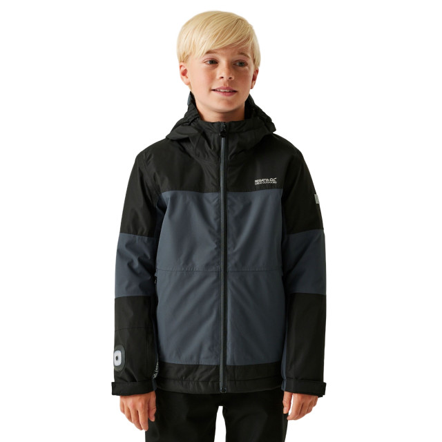 Regatta Kinderen/kinderen beamz iv waterdichte jas UTRG11211_sealgreyblack large