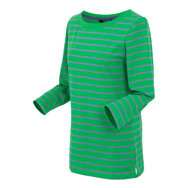 Regatta Dames baylette ii gestreept t-shirt UTRG11225_green large