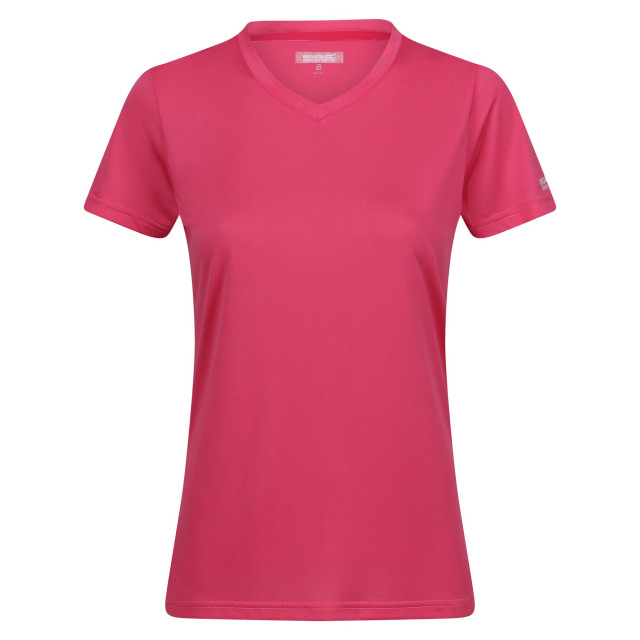 Regatta Dames fingal effen v hals t-shirt UTRG11207_flamingopink large