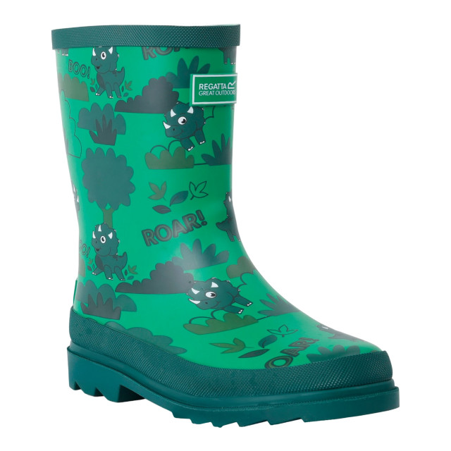 Regatta Kinderen/kids mudplay ii stompy de dinosaurus wellington laarzen UTRG11079_green large