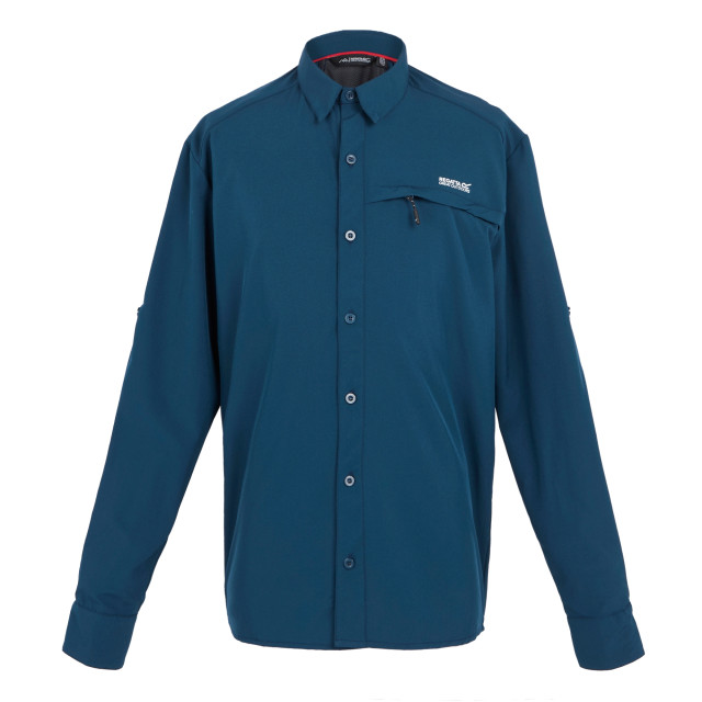 Regatta Geruit heren reishirt met lange mouwen UTRG11006_moonlightdenim large