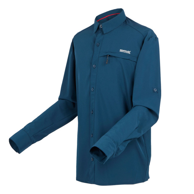 Regatta Geruit heren reishirt met lange mouwen UTRG11006_moonlightdenim large