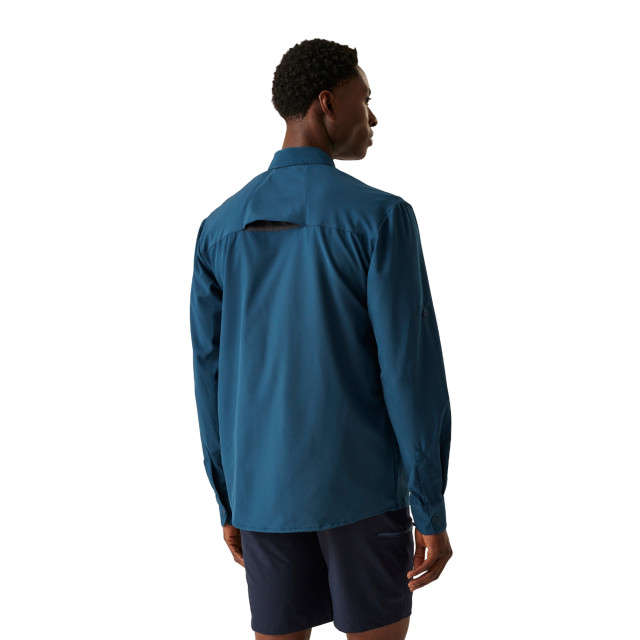 Regatta Geruit heren reishirt met lange mouwen UTRG11006_moonlightdenim large