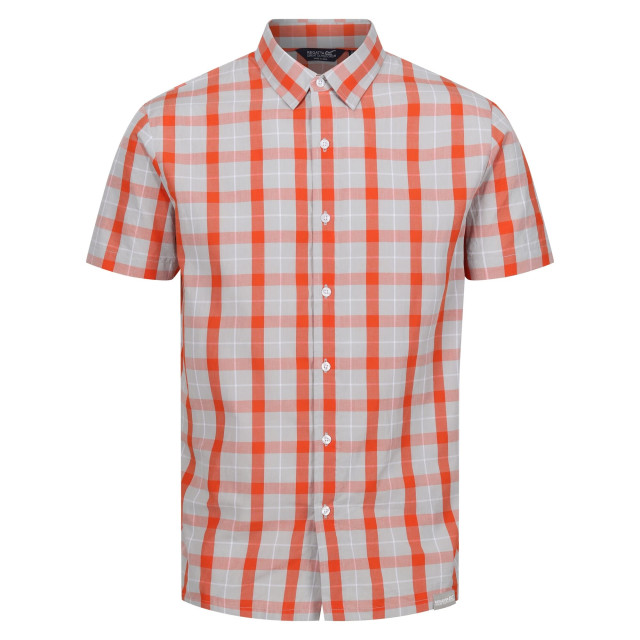 Regatta Heren denmoor geruit overhemd UTRG10991_silvergreyrustyorange large
