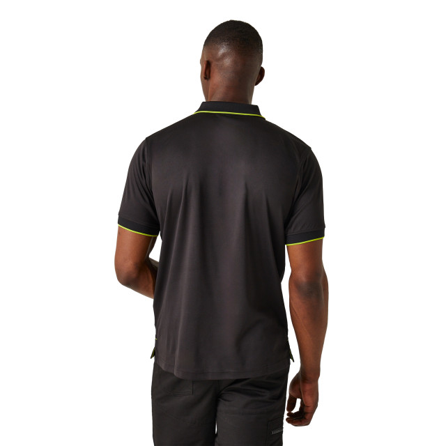 Regatta Heren navigate poloshirt met korte mouwen UTRG10810_blacklimegreen large