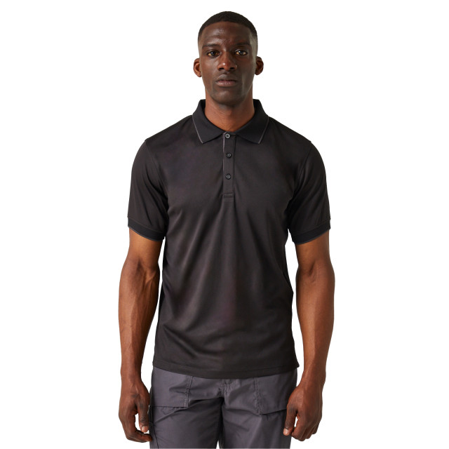 Regatta Heren navigate poloshirt met korte mouwen UTRG10810_blacksealgrey large