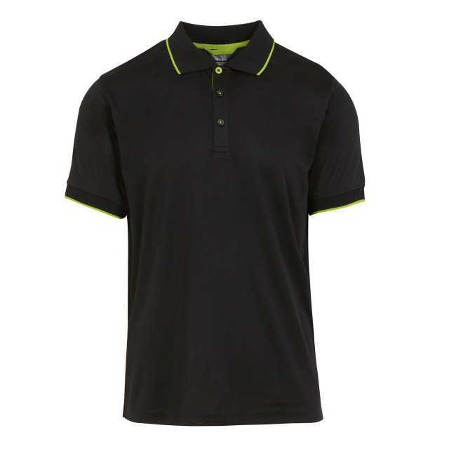 Regatta Heren navigate poloshirt met korte mouwen UTRG10810_blacklimegreen large