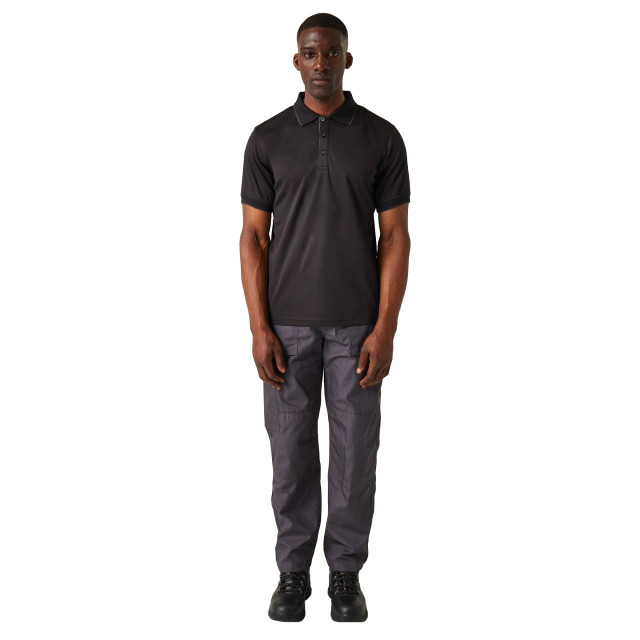 Regatta Heren navigate poloshirt met korte mouwen UTRG10810_blacksealgrey large