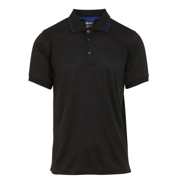 Regatta Heren navigate poloshirt met korte mouwen UTRG10810_blacknewroyal large