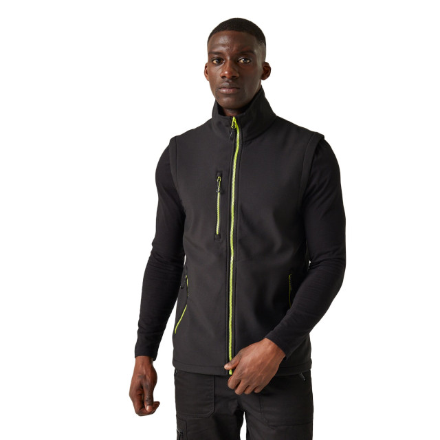 Regatta Heren navigate softshell 2-laags bodywarmer UTRG10672_blacklimegreen large