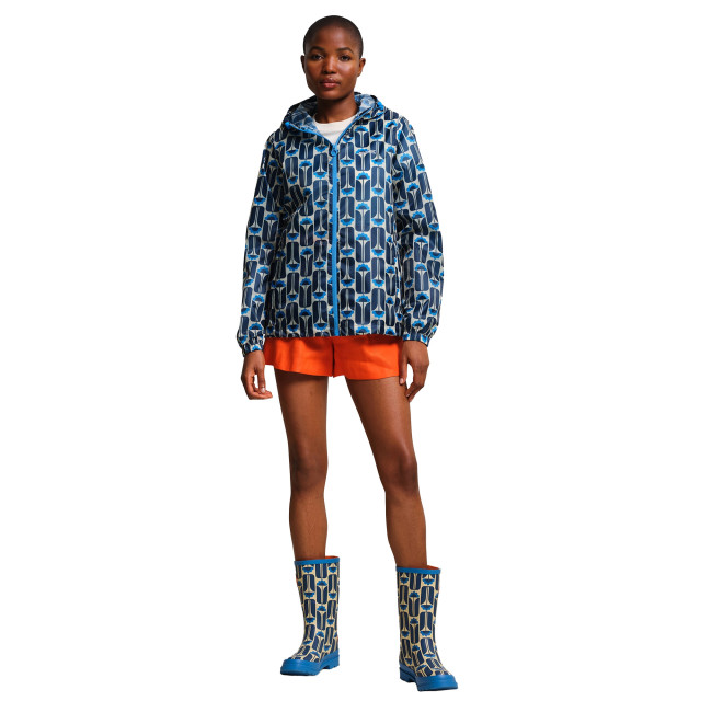 Regatta Dames orla kiely tall bloemen packaway waterdichte jas UTRG10680_navy large