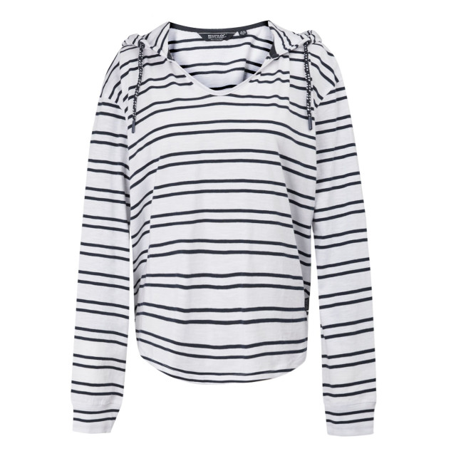 Regatta Dames minerve stripe v hals hoodie UTRG9887_whitenavy large