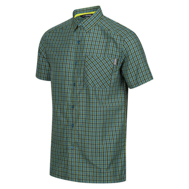 Regatta Heren kalambo viii geruit overhemd UTRG9919_piquantgreenmoroccanblue large