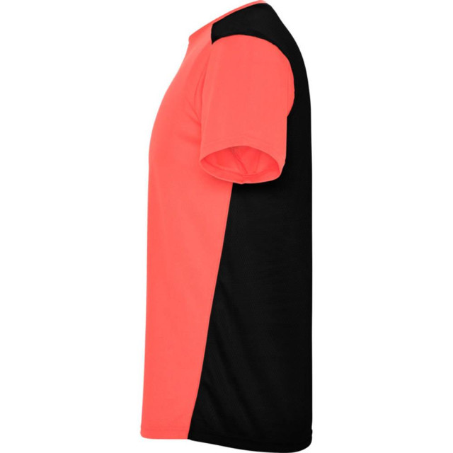 Roly Kinderen/kinderen detroit sport t-shirt UTPF4444_fluorescentcoralsolidblack large