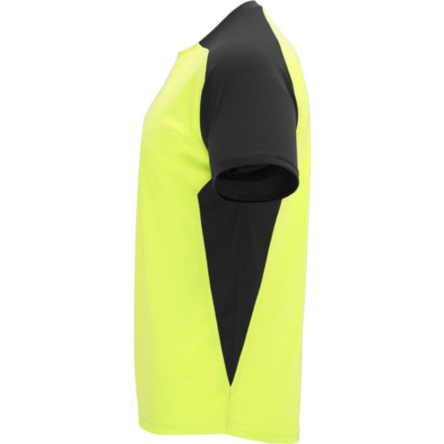 Roly Kinder/kinder bugatti sport t-shirt met korte mouwen UTPF4440_fluorescentyellowsolidblack large