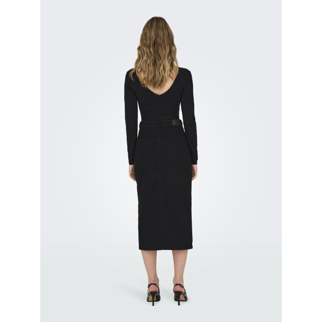 Only Onlsiri front slit skirt dnm gua no black denim 4480.81.0001 large