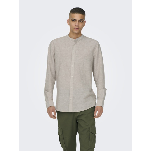 Only & Sons Onscaiden life ls solid linen mao n beige 5309.05.0019 large