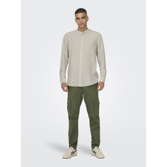 Only & Sons Onscaiden life ls solid linen mao n beige 5309.05.0019 large