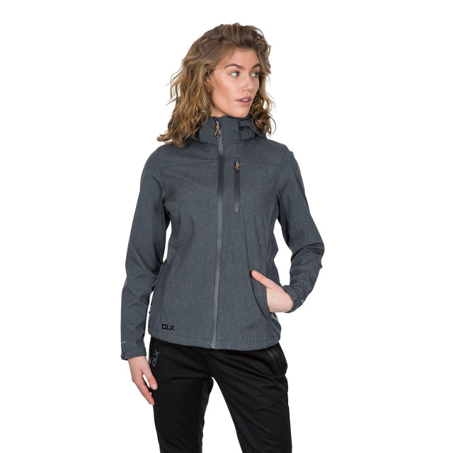 Trespass Dames claren ii waterdichte softshell jas UTTP4615_darkgreyblushmarl large