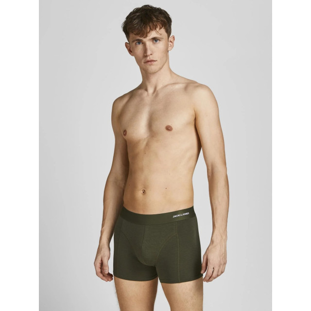 Jack & Jones Heren boxershorts trunks effen jacbasic bamboe 6-pack groen/blauw/zwart 12198852-BLACK-FOREST large