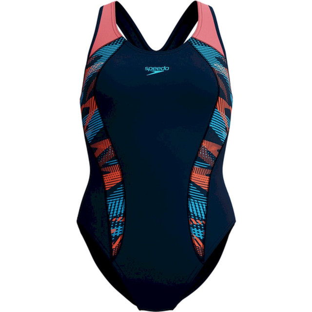 Speedo eco+ plastisol laneback nav/ora badpak sport dames 069130_472-40 large