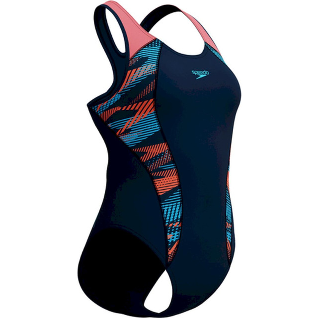 Speedo eco+ plastisol laneback nav/ora badpak sport dames 069130_472-40 large