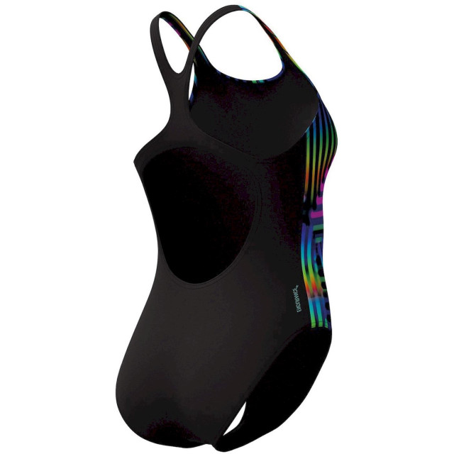 Speedo eco+ dig printed medalist bla/yel badpak sport dames 069131_994-36 large