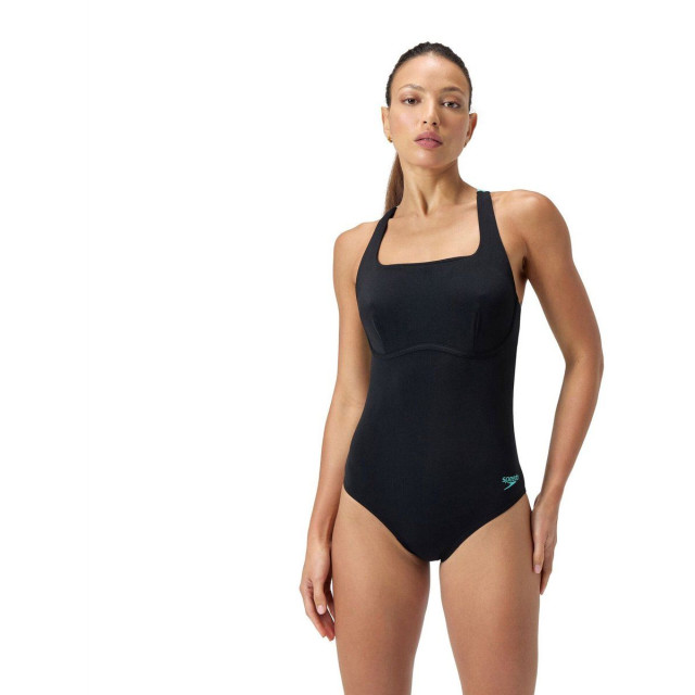 Speedo eco+m flex band bra swimsuit gre/grn badpak sport dames 069134_983-42 large