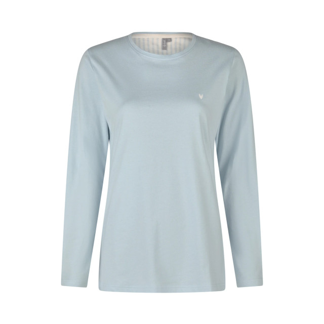By Louise Dames pyjama set lang lichtblauw gestipt BL-546-02 large