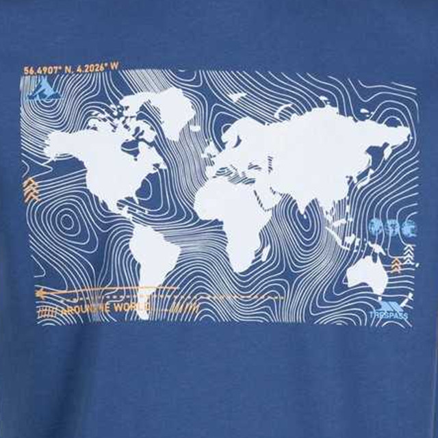 Trespass Heren chera bedrukt t-shirt UTTP6289_indigo large