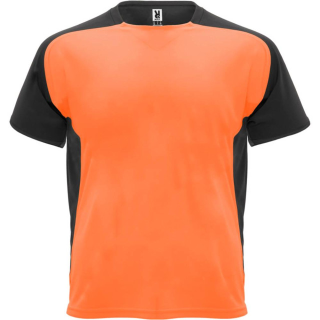 Roly Kinder/kinder bugatti sport t-shirt met korte mouwen UTPF4440_fluorescentorangesolidblack large