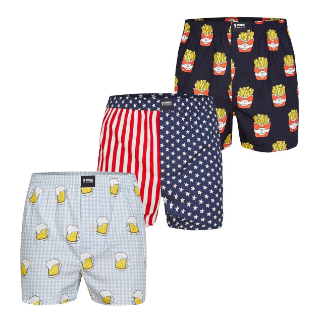 Happy Shorts Wijde boxershorts heren met print 3-pack HS-225-229-63 large
