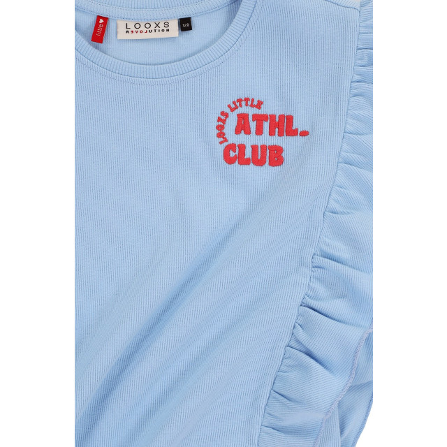 Looxs Revolution T-shirt ribjersey blue voor meisjes in de kleur 2512-7450-134 large Looxs Revolution T-shirt ribjersey blue voor meisjes in de kleur 2512-7450-134 large