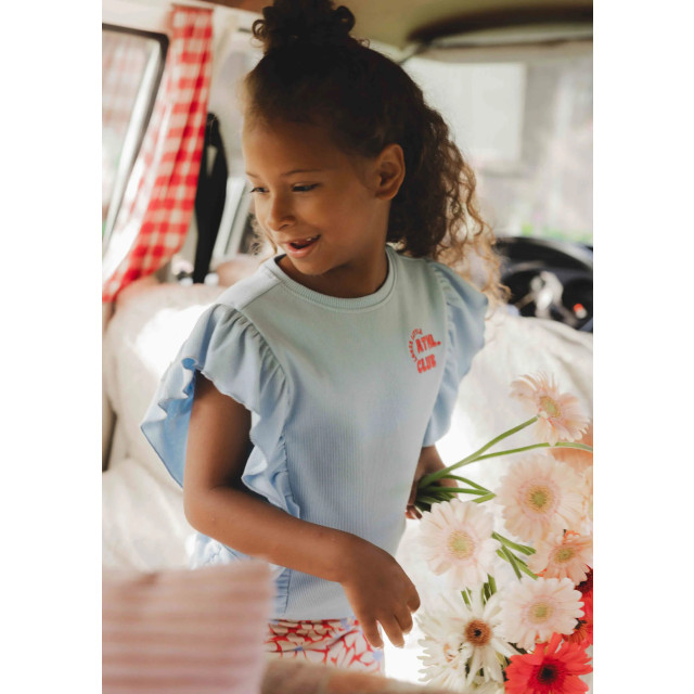Looxs Revolution T-shirt ribjersey blue voor meisjes in de kleur 2512-7450-134 large Looxs Revolution T-shirt ribjersey blue voor meisjes in de kleur 2512-7450-134 large